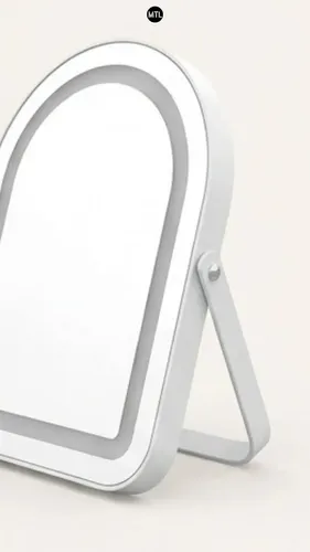 Espejo Maquillaje Led Mtl Luz Touch Ajustable Mesa Base Soporte Iluminacion Uniforme Portatil Diseño Moderno Tocador Belleza Hogar Espejo Luz Calida Blanca