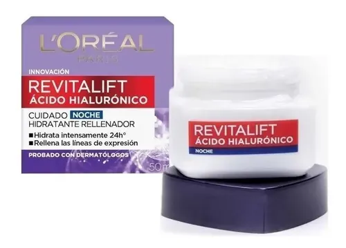 Crema Antiarrugas Loreal Revitalift Acido Hialuronico Noche