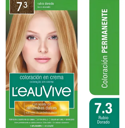 Kit De Tintura Para El Pelo Leau Vive Estuche Coloración Tono 7.3 – Rubio Dorado