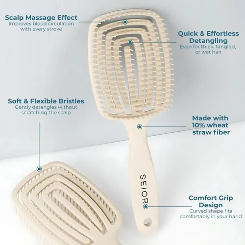 Cepillo De Pelo Senior Scalp Breeze Con Pajita De Trigo Vent