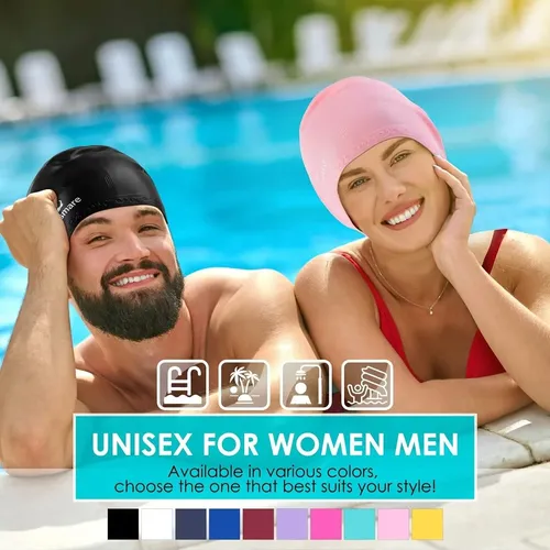Gorro De Baño De Pelo Largo Para Mujer Y Hombre Con Protecci