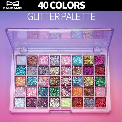 Fandamei Paleta Glitter Gel 40 Colores Para Rostro