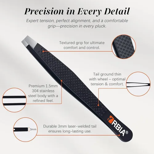 Pinzas De Cejas Yrbia Wide-tip Con Estuche