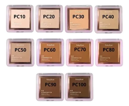 Polvo Compacto Ruby Rose Hb-858 Textura Fina Cobertura