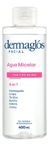 Dermaglós Facial Agua Micelar 6 En 1 Desmaquillante 400ml