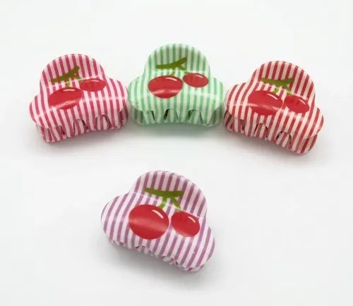 Broches Para Pelo Infantil 5cm X 12 Unidades Cereza