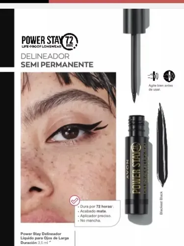 Avon Power Stay Delineador Líquido Para Ojos Larga Duración
