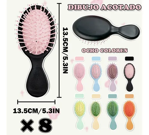 & 8 Mini Cepillos Peines Cabello De Peluquer Para Desenredar