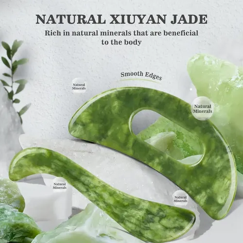 Juego De 2 Herramientas De Masaje Gua Sha Mierbai De Jade