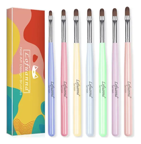 Lofuanna Set 6 Brochas Nail Tips Gel Extensión