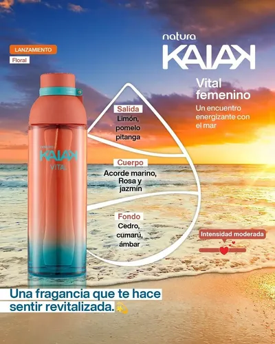 Set Perfume Natura Kaiak Vital Femenino 25ml+crema Hidratant