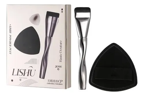 Brocha Para Base De Maquillaje De Cabeza Plana Y Esponja Mez