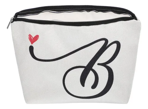 Unisex Toiletry Bag Makeup Bag Linen Storage White 1pcs
