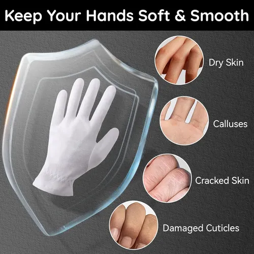 Guantes De Algodón Blancos Hidratantes Para Dormir Grandes
