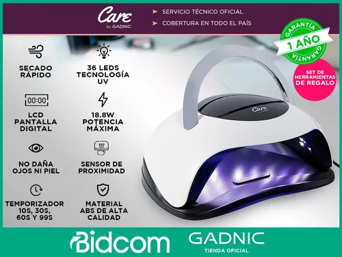 Kit Lámpara Led Uv 120w Bq5 Pro Gadnic Torno Uñas Eléctrico