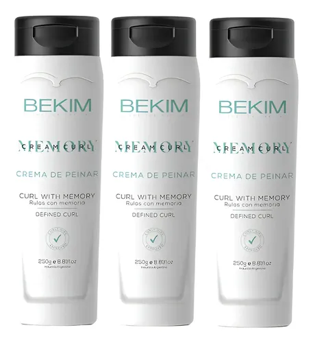 Kit X 3 Crema De Peinar Rulos Bekim Memory Cream Curl 250g
