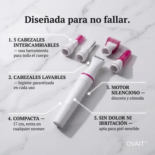 Depiladora Facial Mujer 5 En 1 Cejas Corporal Eléctrica