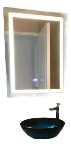 Espejo Led C/temperatura Hora Y Desempañador 60 X 80
