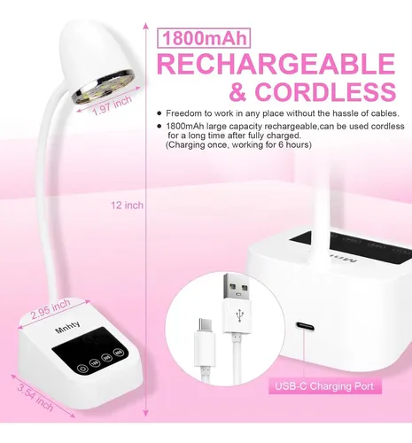 Lámpara Uv Led Para Uñas Gel X Inalámbrica 27w Blanco