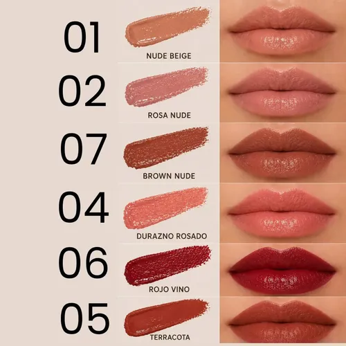 Labial Matte Watter Proof 24 Hs Tei Tonos Nude Lefemme Tono 7-brown Nude