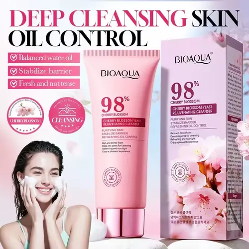 Limpiador Facial Bioaqua Sakura Levadura Espuma Densa 100g Todo Tipo De Piel