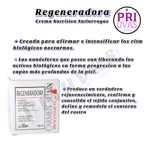 Regeneradora Nutritiva Antiarrugas Uvas Carmen Suain +40