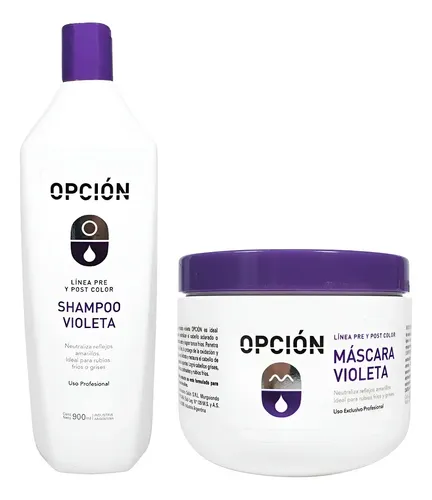 Shampoo 900ml + Máscara 500ml Matizador Violeta Opción