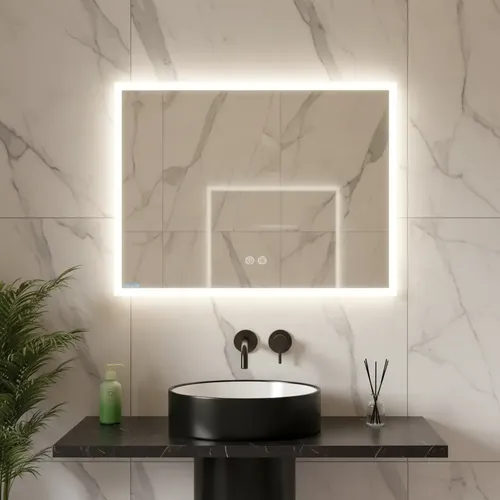 Espejo Luz Led Táctil Inteligente Baño Desempañante 60×80