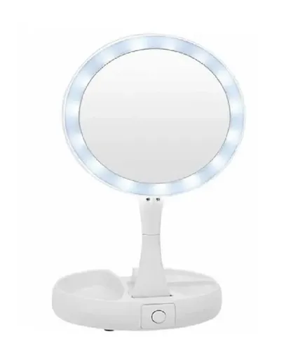 Espejo Luz Led Maquillaje Plegable Aumento Portátil Usb