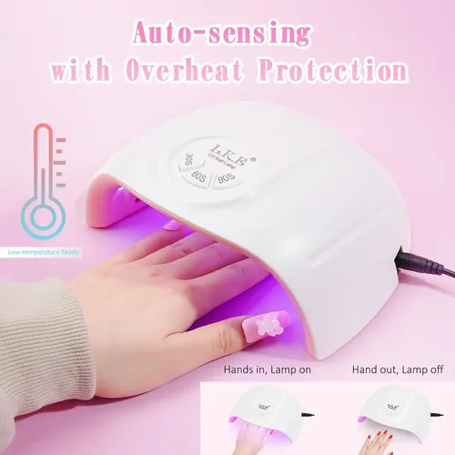 Lámpara Uv Wisdompark 72w Para Uñas De Gel Con 21 Leds