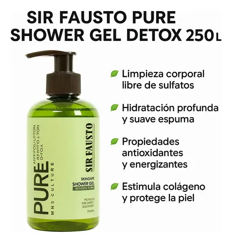 Sir Fausto Pure Shower Gel De Ducha Corporal Detox X 250ml