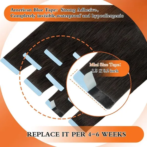 Extensiones De Cabello Con Cinta Itsputao 18 In Negro