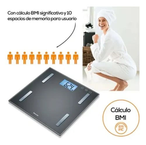 Balanza Digital De Diagnóstico Beurer Bf 180 Color Negro