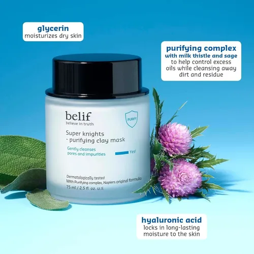 Mascarilla De Arcilla Purificante Belif Super Knights 75g