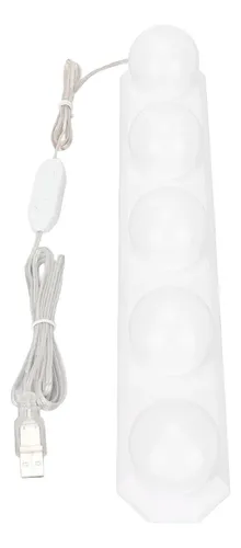 Espejo De Tocador Led, 5 Bombillas Regulables, 3 Modos De Co