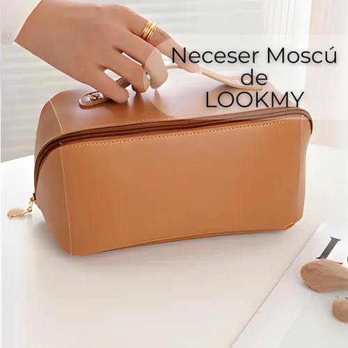 Neceser Porta Maquillaje Eco Cuero Marrón Lookmy | Porta Cosméticos Moscú De Lookmy | Neceser de viaje o baño