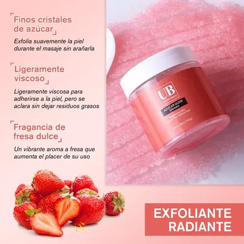 Exfoliante Corporal E Hidratante De Fresa, Versión Mejorada