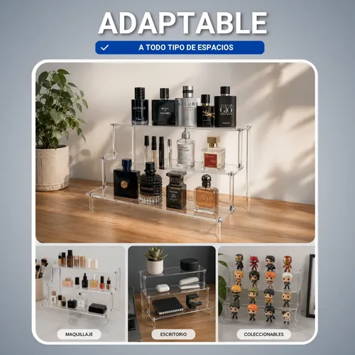 Estante Acrílico Transparente 3 Niveles Exhibidor Perfumes