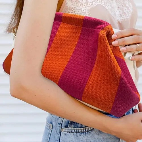 Bolsa De Maquillaje Portatil A Rayas,bolsa De Viaje//2026