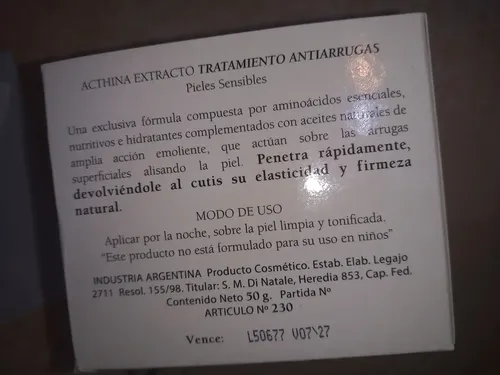 Crema Antiedad Artez Westerley Acthina Extracto 50g para Rostro