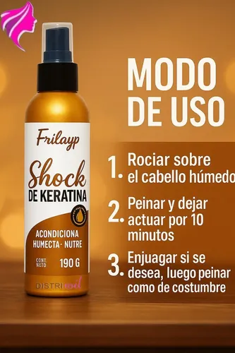 Frilayp Spray Shock De Keratina X190g Humecta Acondiciona