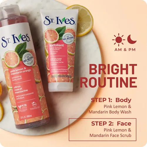 Exfoliante Facial St. Ives, Limón Rosa Y Mandarina, 6 Onzas