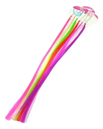 Pelo De Colores X 10 Mechones Mechas Clips Cotillon Souvenir