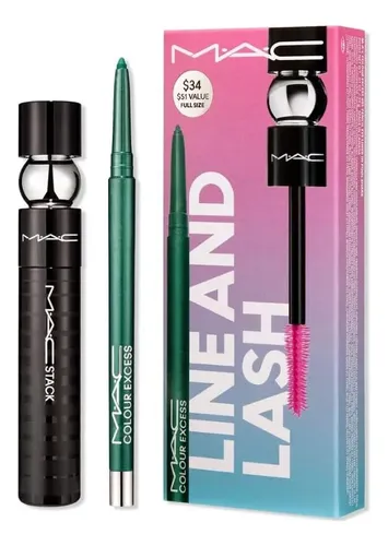 Kit Completo M.a.c Line And Lash: Lápiz De Ojos Y Máscara