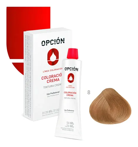 Tintura Crema Profesional De Cabellos Opcion Coloracion 60g Tono 8 – RUBIO CLARO