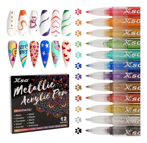 Set 12 Colores Para Arte En Uñas Profesional Diy