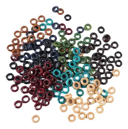 100 Anillos Madera 13mm, Accesorios Para Trenzar Cabello