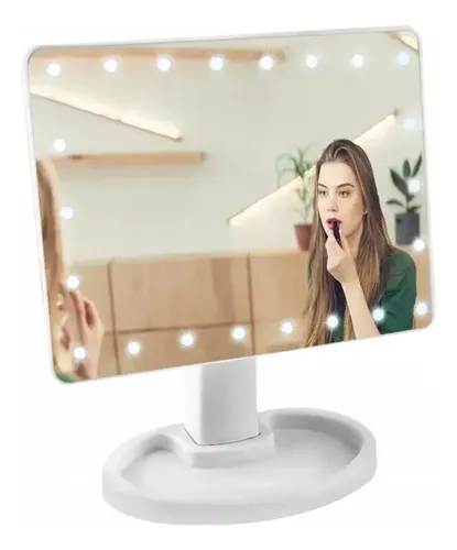 Espejo Maquillaje Tactil Luz 16 Led 3 Modos Usb