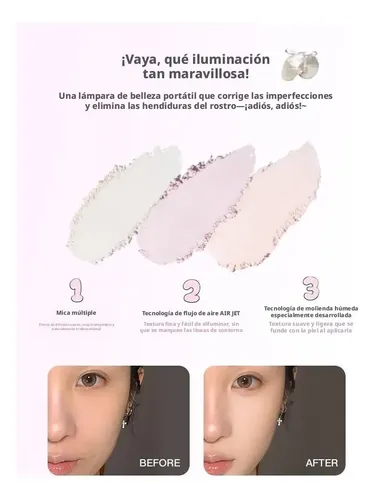 Polvo Iluminador Facial De Un Solo Color De Flortte Cosmetic 01wow Its So Bright