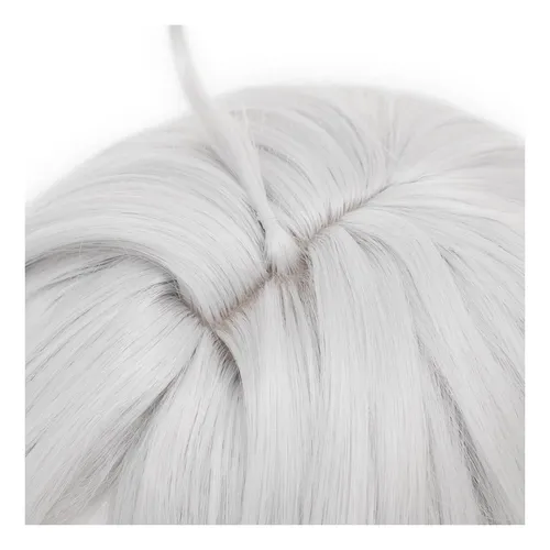 Cosplay Wig Wig Disfraz De Anime Cabello Corto Cabello Liso Blanco